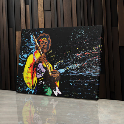 Jimi Hendrix Abstract Canvas Wall Art – Rock Music Legend Home Decor