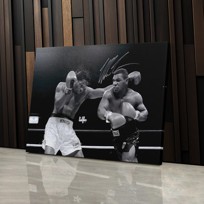 Mike Tyson Boxing Poster with Sign – Canvas Art Wall Decor