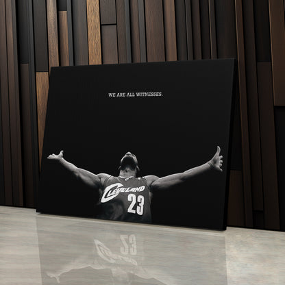 LeBron James We Are All Witness Canvas Wall Art – NBA Legend Tribute