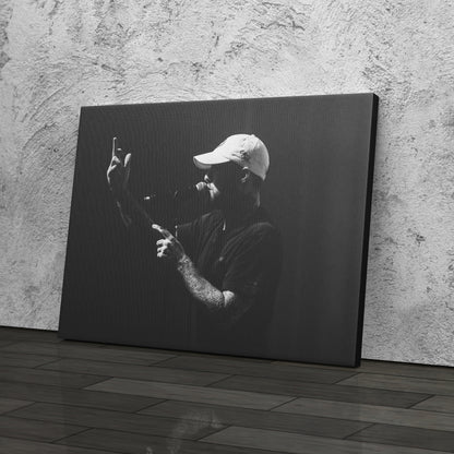 Mac Miller Black and White Canvas Wall Art – Rap Icon Tribute
