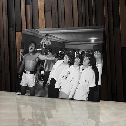 The Beatles & Muhammad Ali Canvas Wall Art – Music & Sports Legends Decor