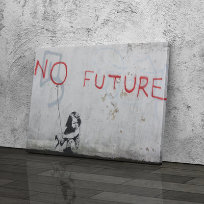 Banksy 'No Future' Street Art Canvas Print - Framed Wall Decor