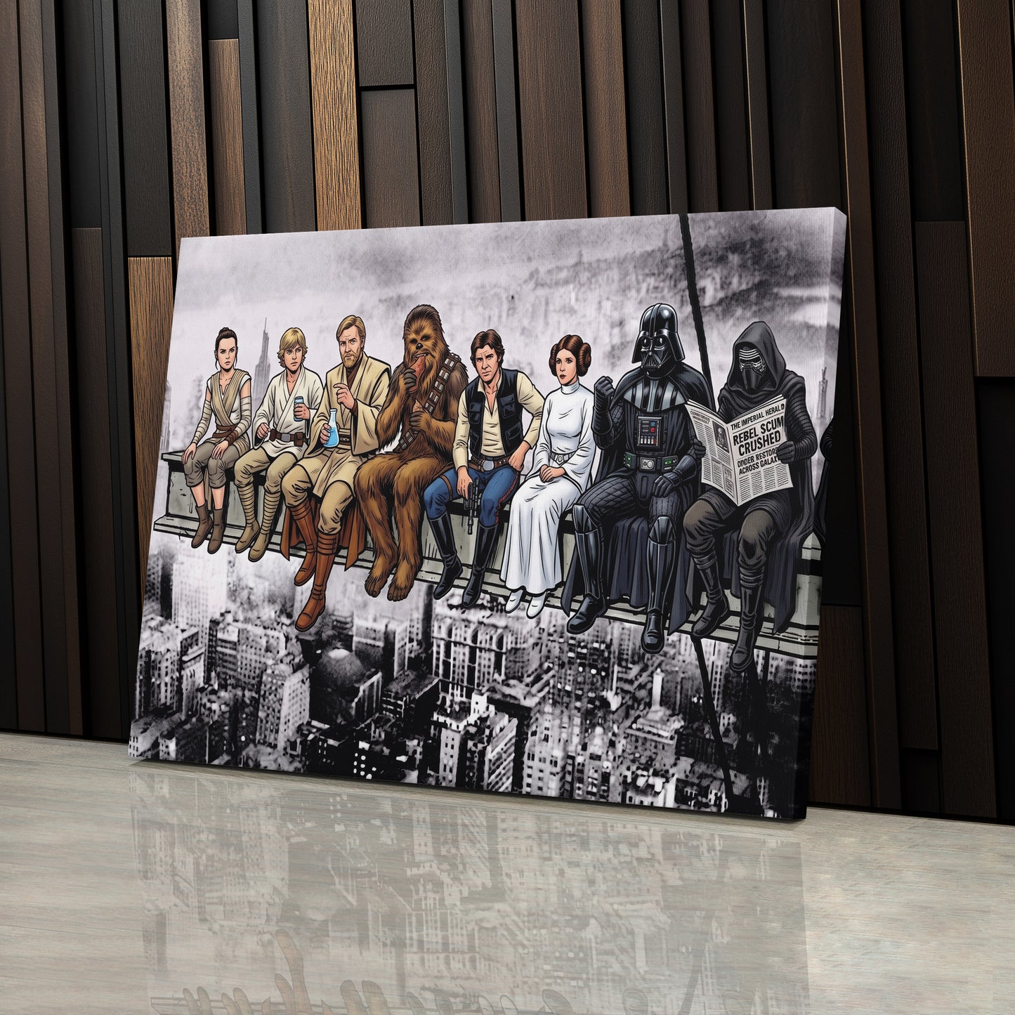 Star Wars Lunch Atop a Skyscraper Canvas Wall Art