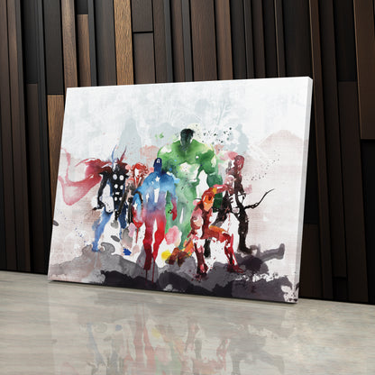 Marvel Avengers Superheroes - Watercolor Painting Canvas Wall Art Decor