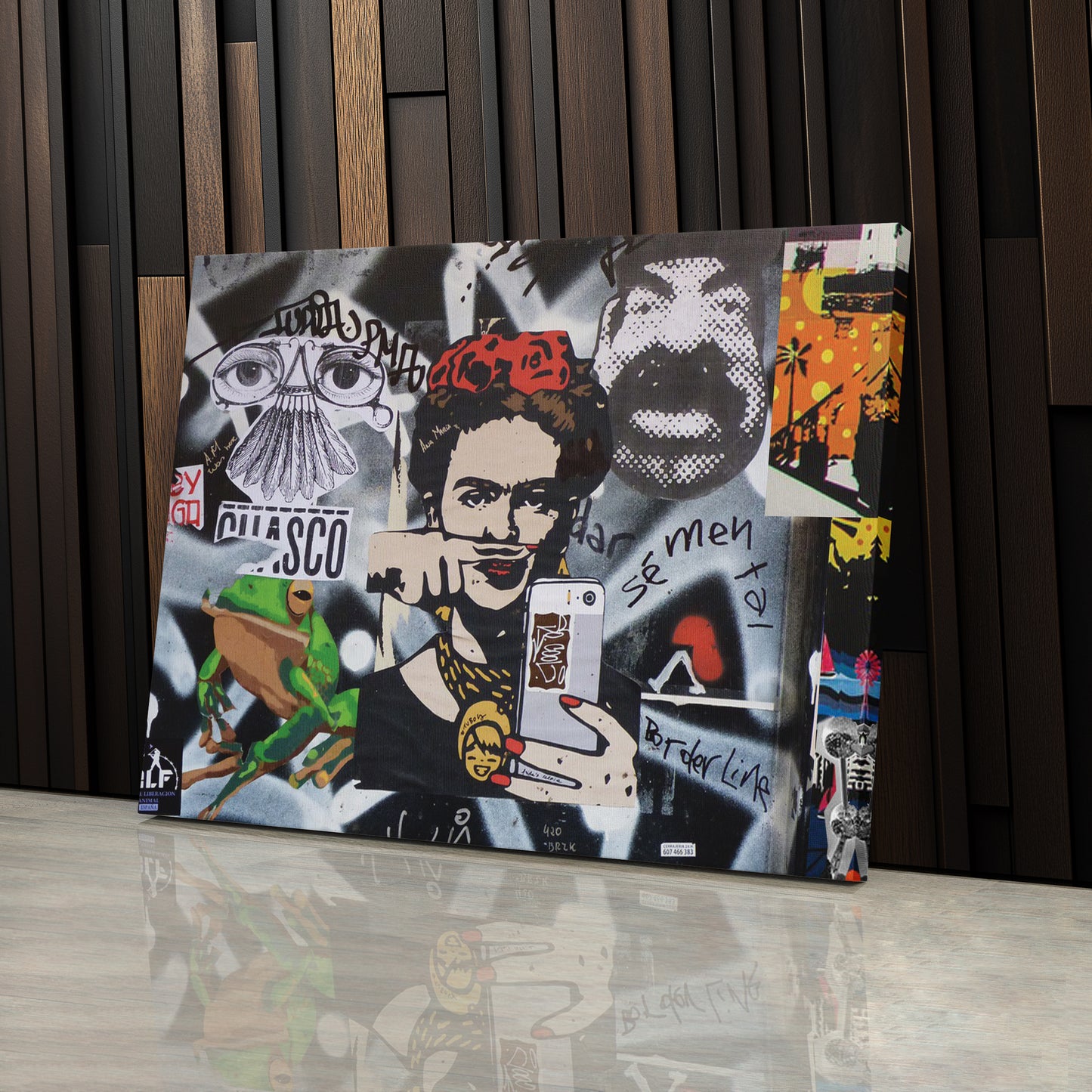 Frida Kahlo Graffiti Canvas Wall Art – Modern Art Piece for Home