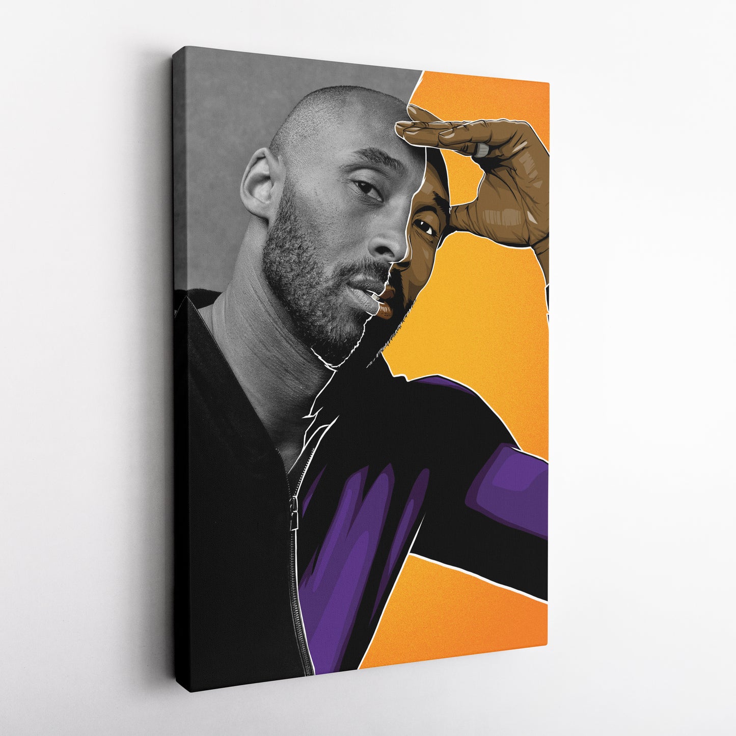 Kobe Bryant Cartoon Effect Canvas Wall Art – Fun Basketball Poster