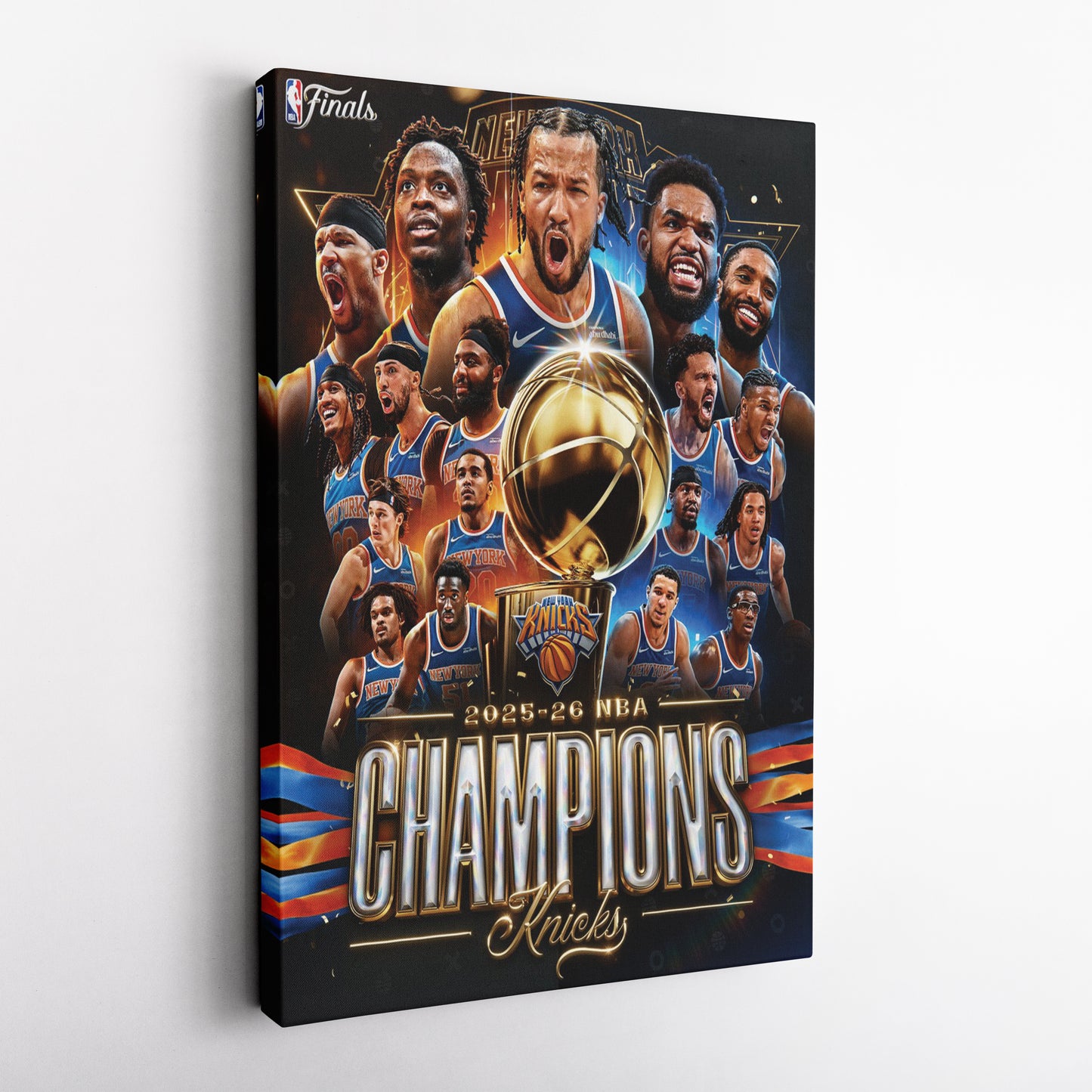 New York Knicks 2025-26 NBA Champions Canvas Print Basketball Wall Art Decor