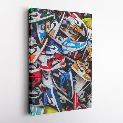 Air Jordan Sneakers Collection Canvas Wall Art Decor - Iconic Sports Sneaker Art
