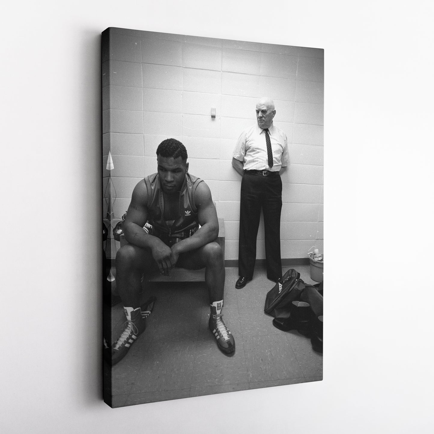 Mike Tyson Boxing Black and White Canvas Art – Boxing Champion Decor