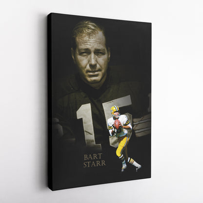 Bart Starr Green Bay Packers NFL Legend Canvas Art – Football Wall Decor