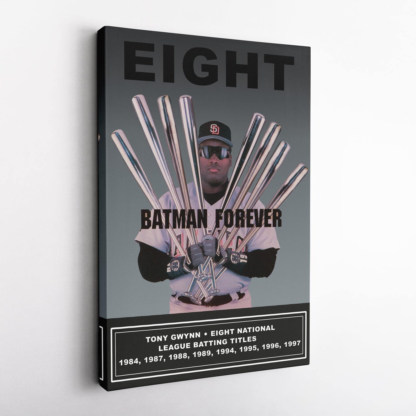 Tony Gwynn 8 N.L. Batting Titles Canvas Art - MLB Sports Home Decor