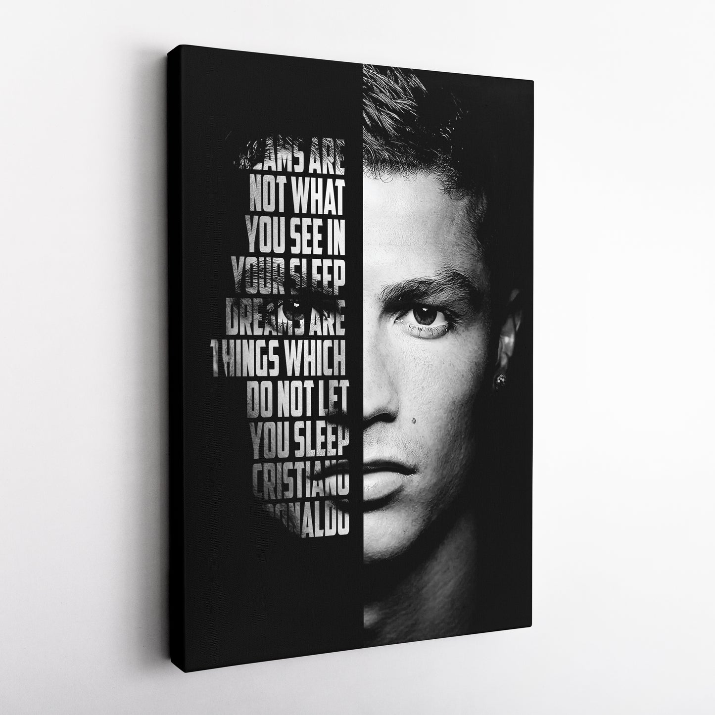 Cristiano Ronaldo Motivational Quote Canvas Wall Art Decor - Soccer Superstar Art