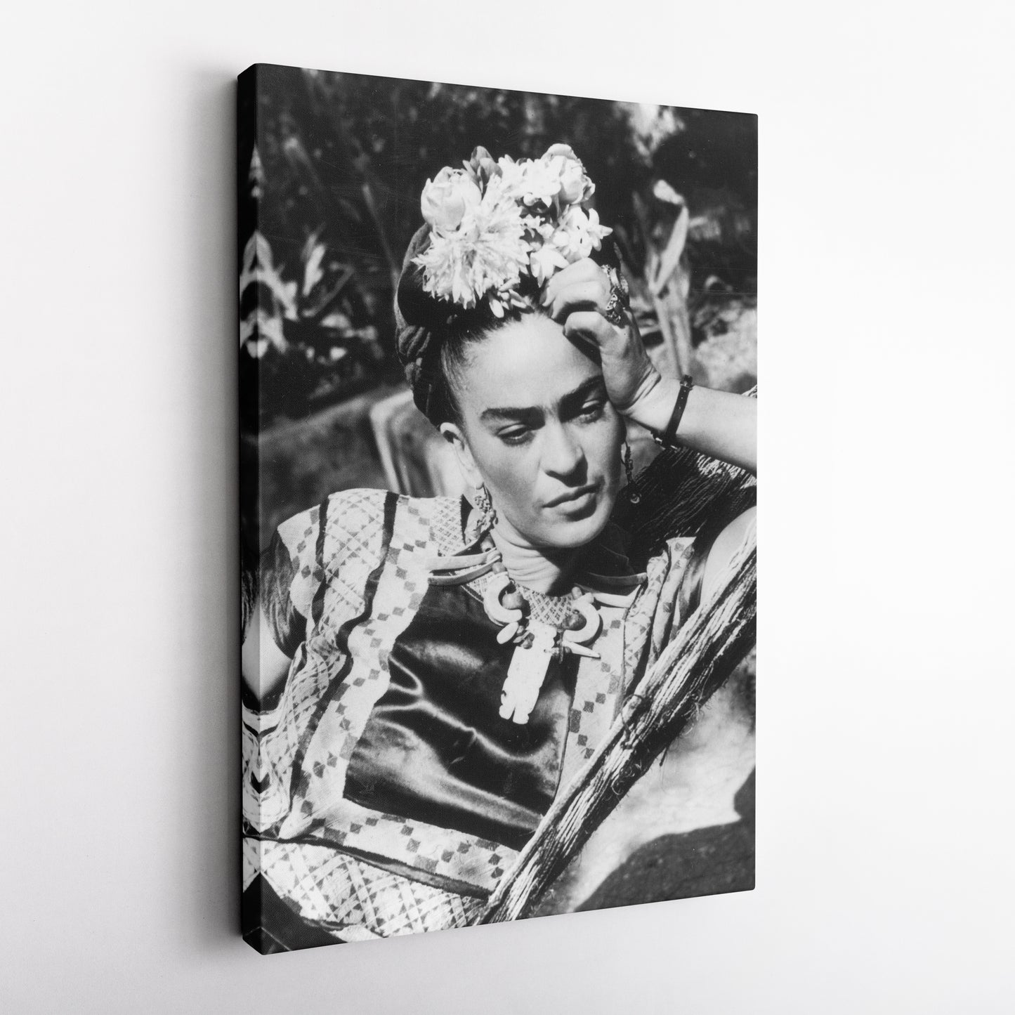 Frida Kahlo Black and White Canvas Wall Art – Iconic Art Print