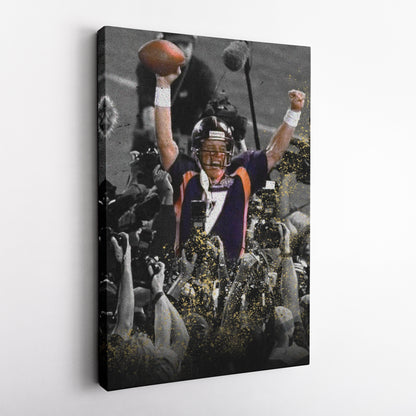 Elway’s Helicopter Run Denver Broncos Canvas Wall Art Decor - NFL Iconic Play Art