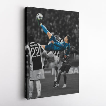 Cristiano Ronaldo Overhead Kick vs Juventus Canvas Wall Art Decor - Iconic Soccer Art