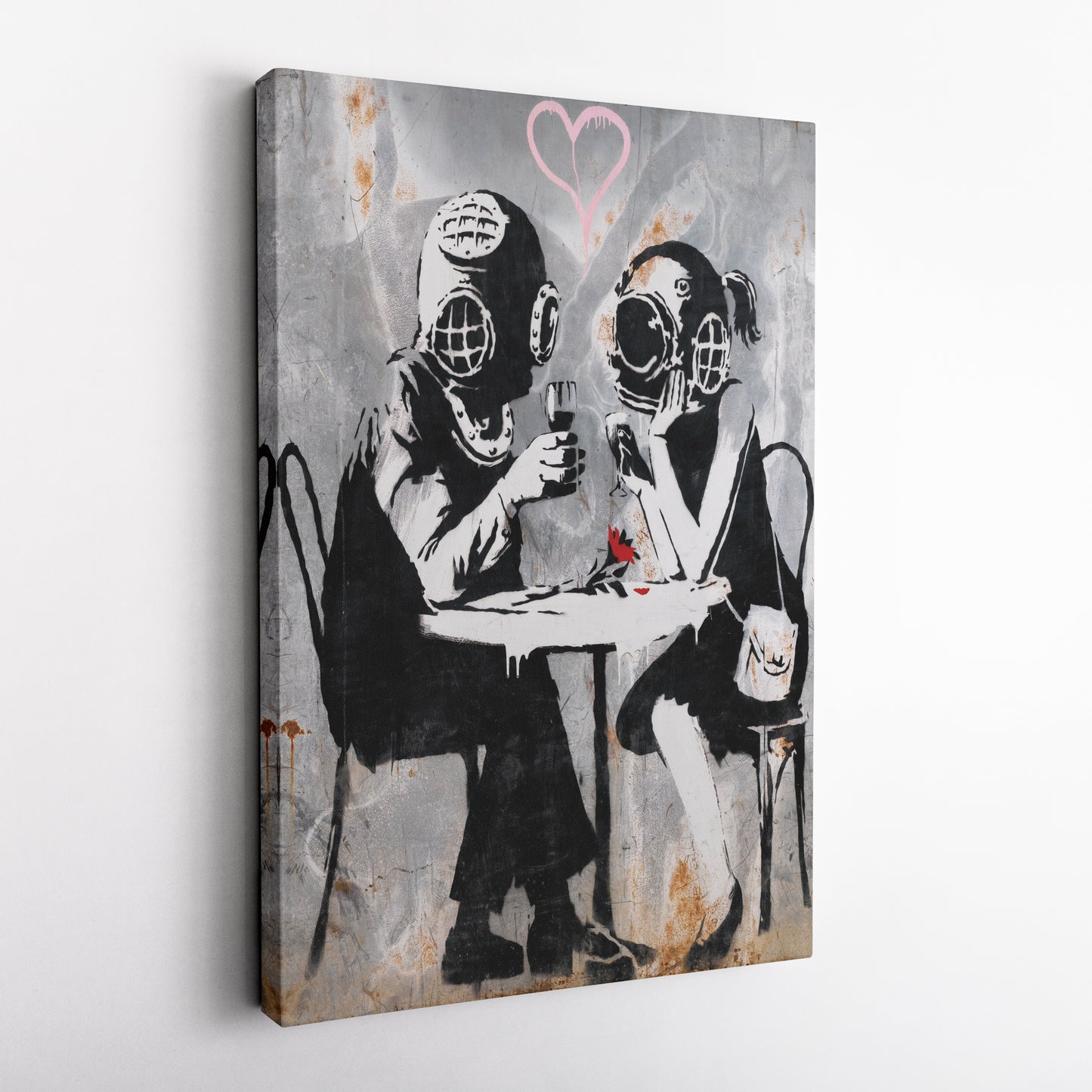 Banksy 'Love Mask' Canvas Print - Framed Wall Art