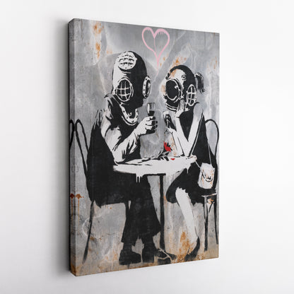 Banksy 'Love Mask' Canvas Print - Framed Wall Art