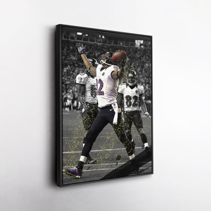 The Mile High Miracle Canvas Art - NFL Ravens vs. Broncos Wall Decor