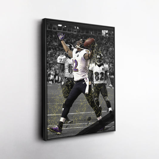 The Mile High Miracle Canvas Art - NFL Ravens vs. Broncos Wall Decor