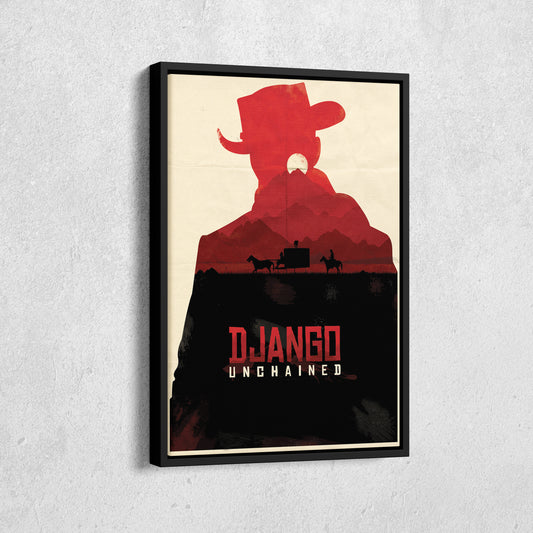 Django Unchained Movie Poster Canvas Wall Art Decor - Framed Western Film Art