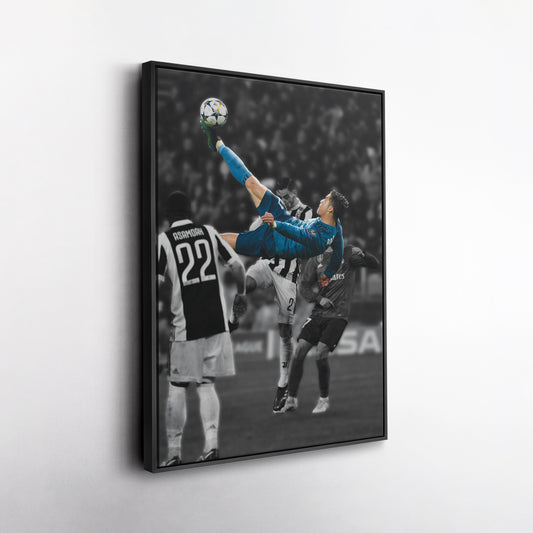 Cristiano Ronaldo Overhead Kick vs Juventus Canvas Wall Art Decor - Iconic Soccer Art