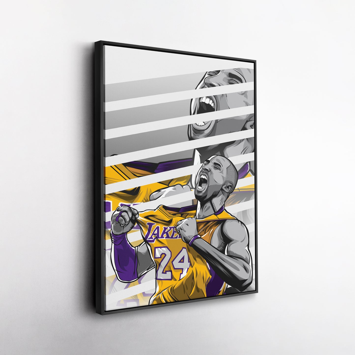 Kobe Bryant Basketball Player with Effect Canvas Wall Art – Dynamic Sports Print