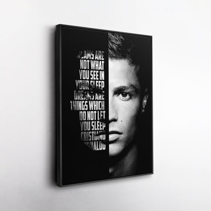 Cristiano Ronaldo Motivational Quote Canvas Wall Art Decor - Soccer Superstar Art