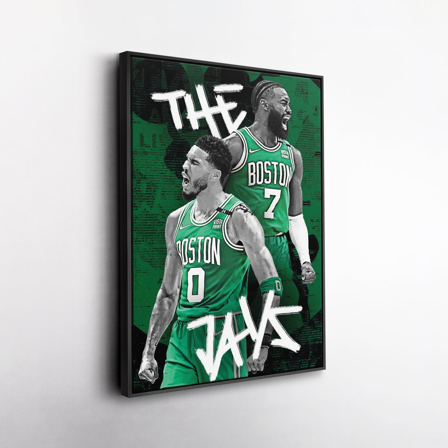 Jayson Tatum & Jaylen Brown Boston Celtics Canvas Wall Art Decor - NBA Stars Art