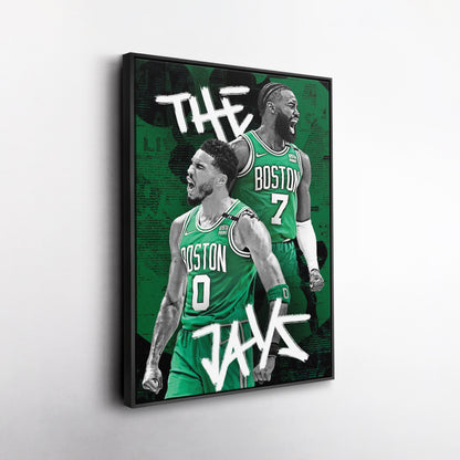 Jayson Tatum & Jaylen Brown Boston Celtics Canvas Wall Art Decor - NBA Stars Art