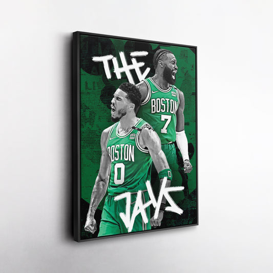 Jayson Tatum & Jaylen Brown Boston Celtics Canvas Wall Art Decor - NBA Stars Art