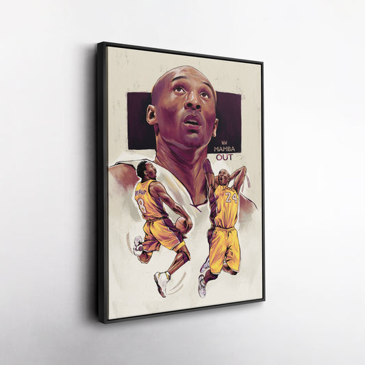 Mamba Out King Kobe Bryant Canvas Art – A Tribute to a Basketball Icon