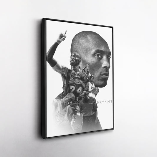 Kobe Bryant with Gianna Bryant Canvas Wall Art – Father and Daughter Tribute