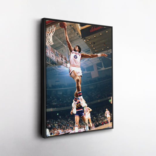 Julius Erving Basketball Vintage Canvas Wall Art Decor - NBA Legend Poster