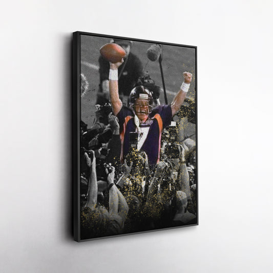 Elway’s Helicopter Run Denver Broncos Canvas Wall Art Decor - NFL Iconic Play Art