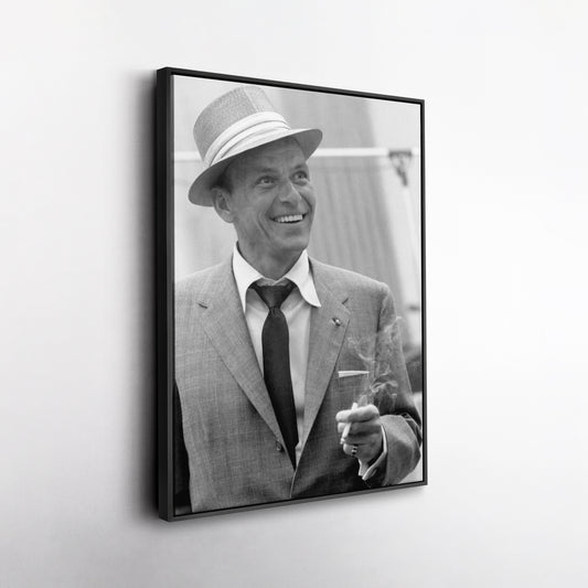Frank Sinatra Smoking Canvas Wall Art – Classic Music Legend Home Decor