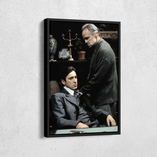 Godfather Marlon Brando and Al Pacino Canvas Wall Art – Mafia Movie Poster