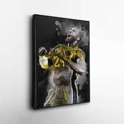 Kobe Bryant Splash Effect Canvas Wall Art – Legendary NBA Action