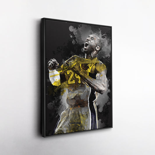 Kobe Bryant Splash Effect Canvas Wall Art – Legendary NBA Action