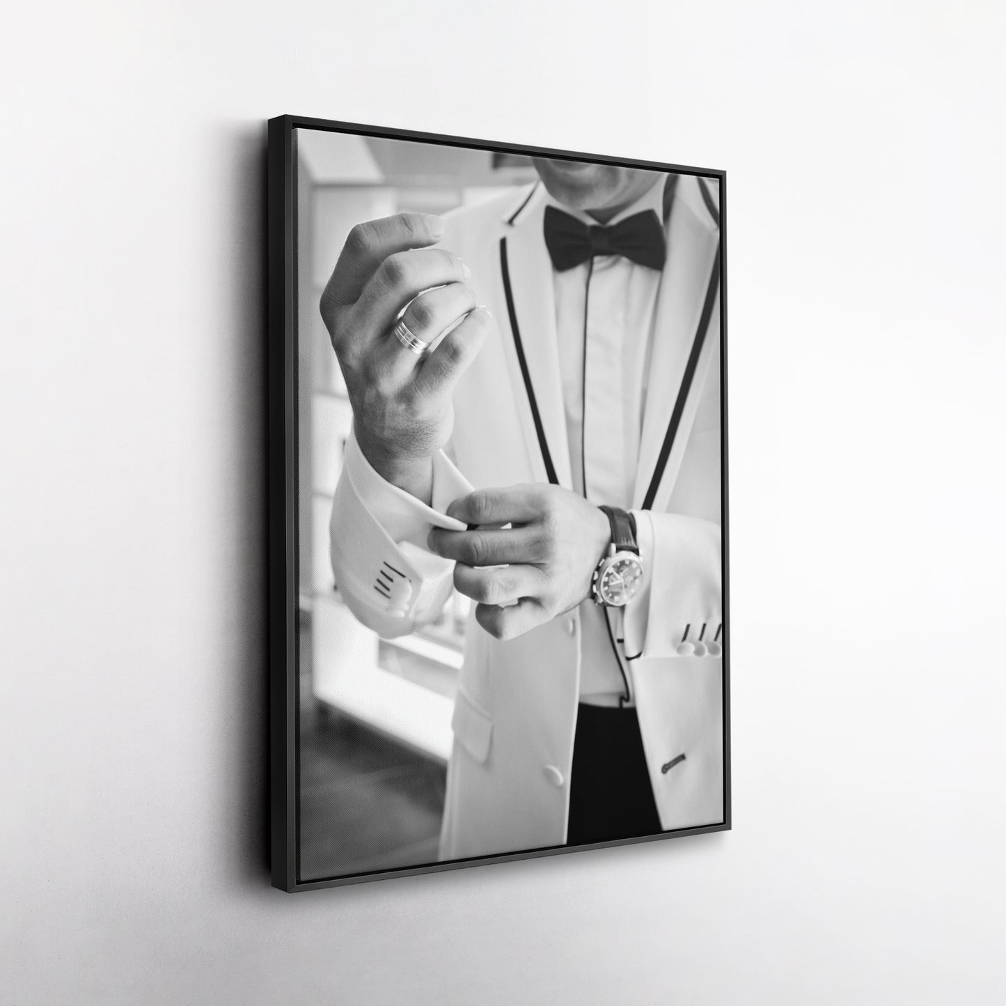 James Bond Black and White Movie Canvas Wall Art – Iconic Spy Print