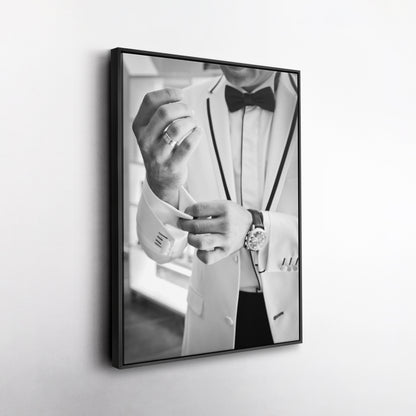 James Bond Black and White Movie Canvas Wall Art – Iconic Spy Print