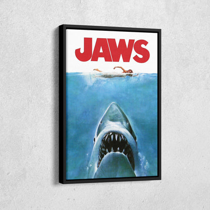 The Jaws Movie Poster Canvas Art - Classic Horror Wall Decor Print