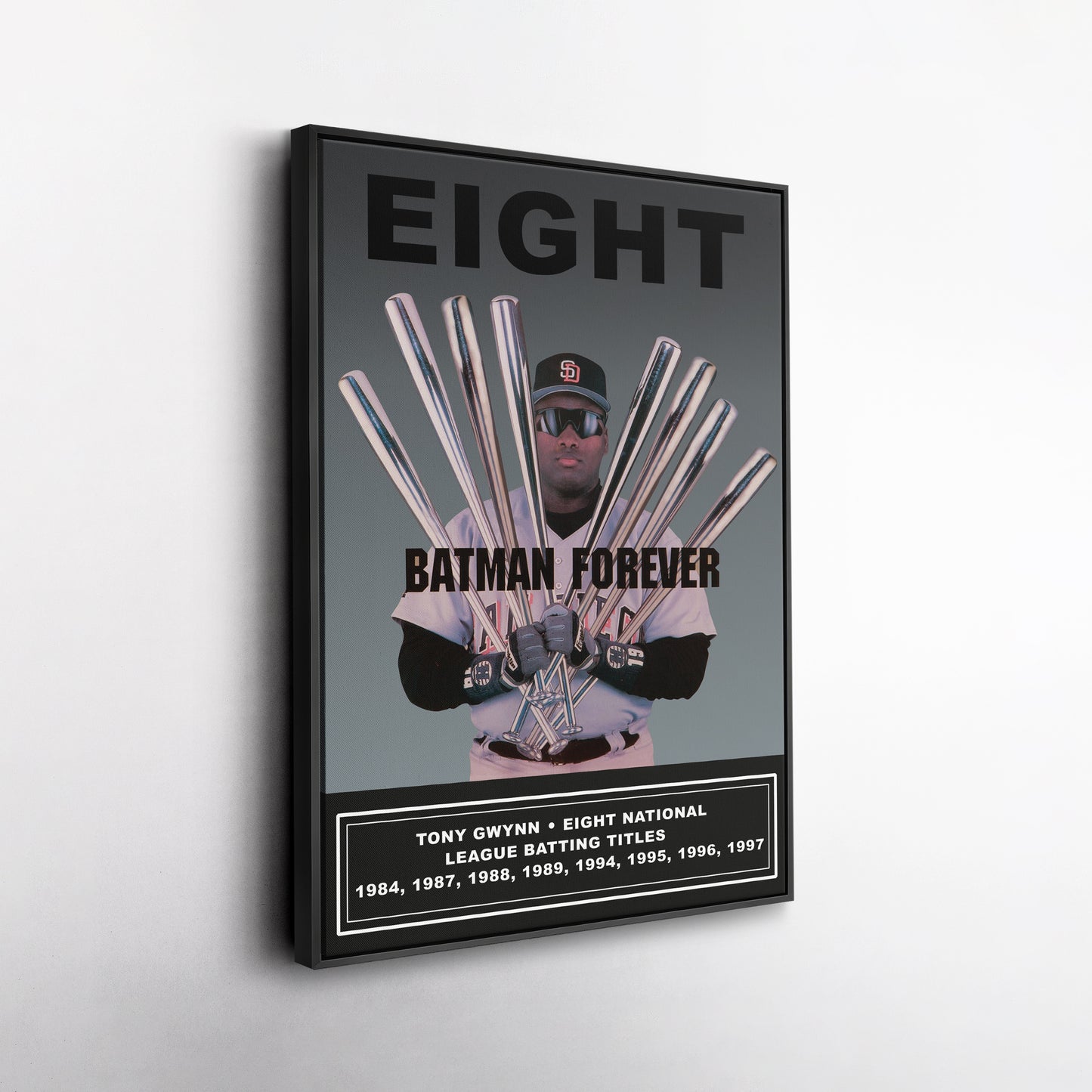 Tony Gwynn 8 N.L. Batting Titles Canvas Art - MLB Sports Home Decor