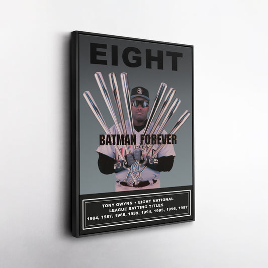 Tony Gwynn 8 N.L. Batting Titles Canvas Art - MLB Sports Home Decor