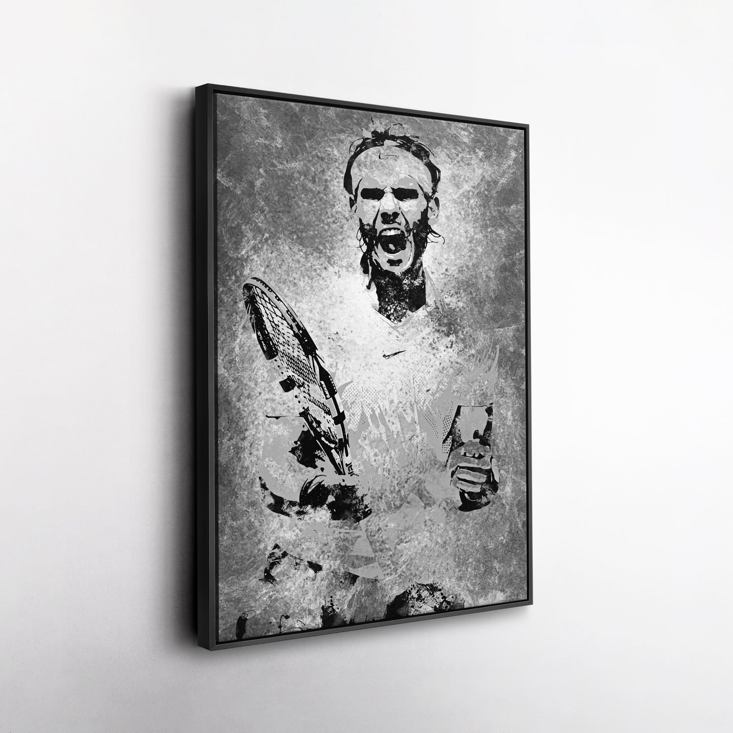 Rafael Nadal Tennis Canvas Art – Grunge Texture Sports Legend Decor