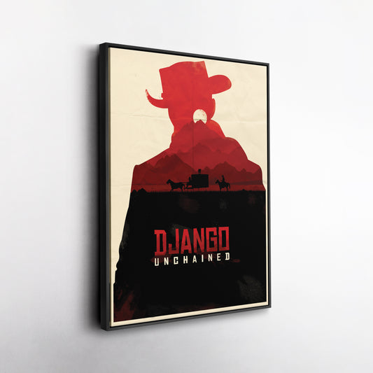 Django Unchained Movie Poster Canvas Wall Art Decor - Framed Western Film Art