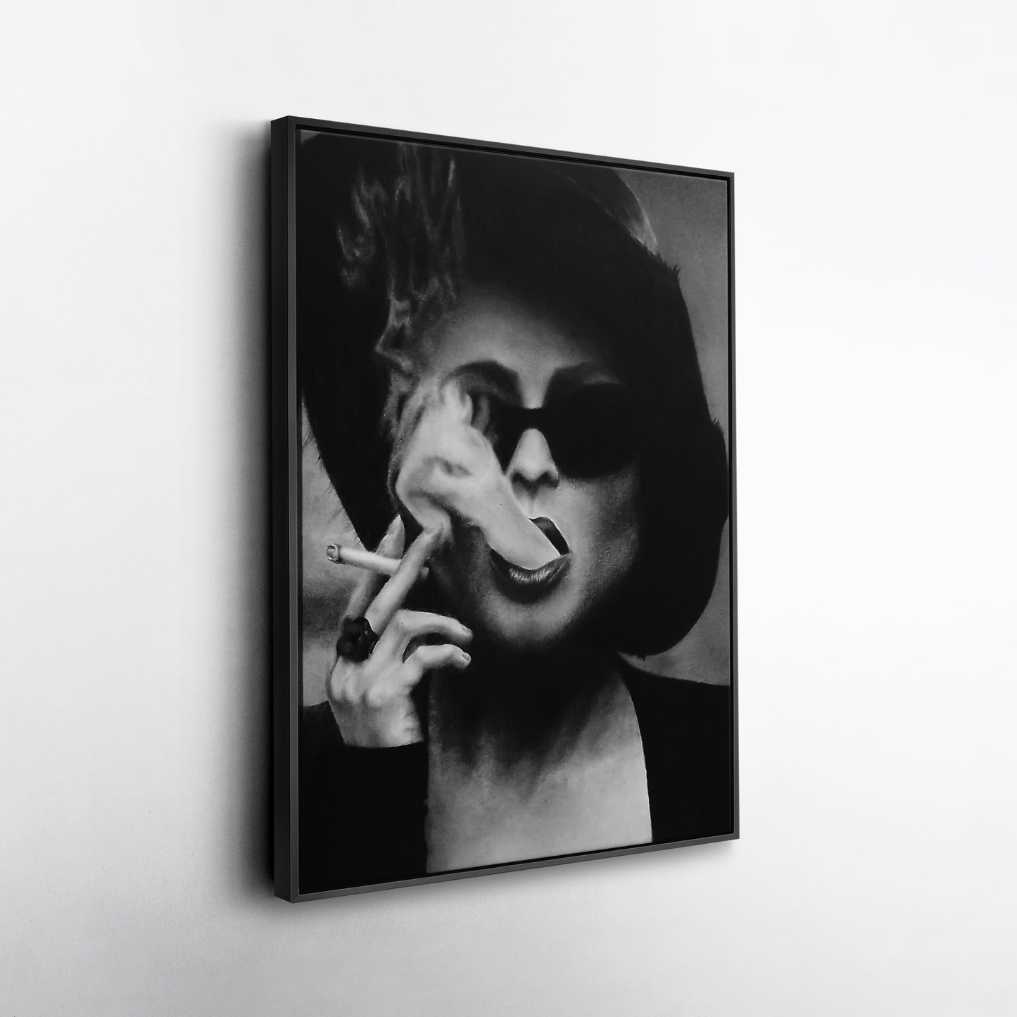 Fight Club Marla Singer Smoking Canvas Wall Art – Movie Scene Poster