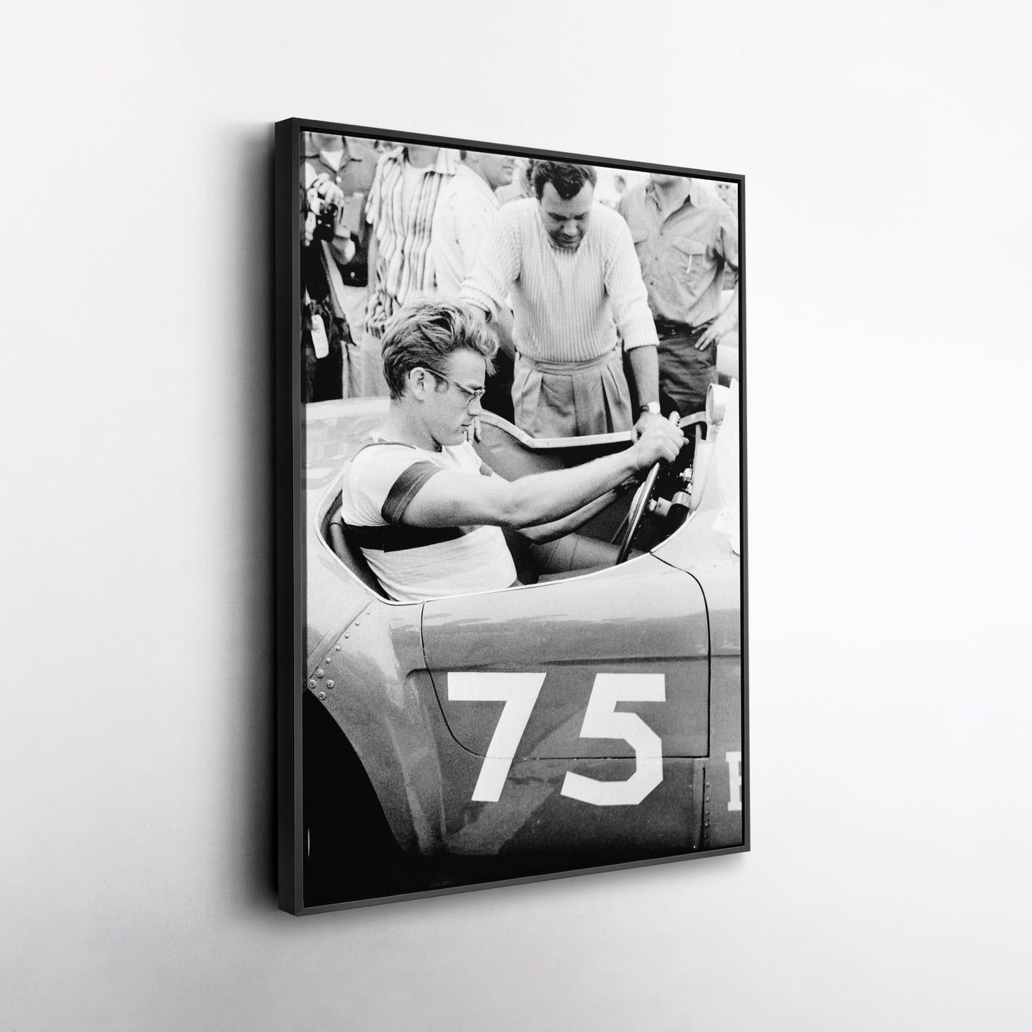 James Dean Car Retro Canvas Wall Art – Hollywood Movie Icon Decor