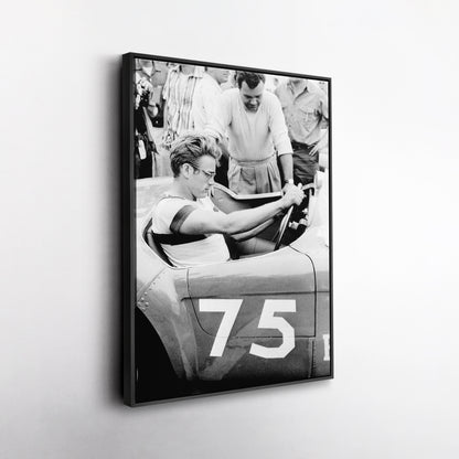 James Dean Car Retro Canvas Wall Art – Hollywood Movie Icon Decor