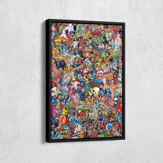 Marvel Comics Characters Canvas Art - Superhero Wall Decor Framed Print