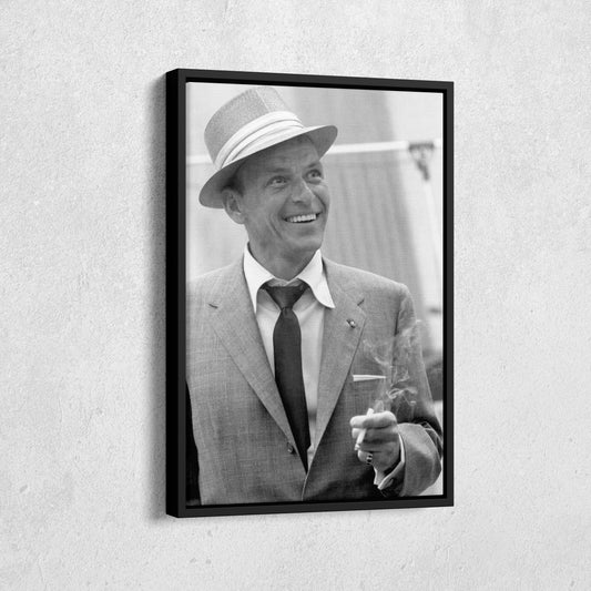 Frank Sinatra Smoking Canvas Wall Art – Classic Music Legend Home Decor